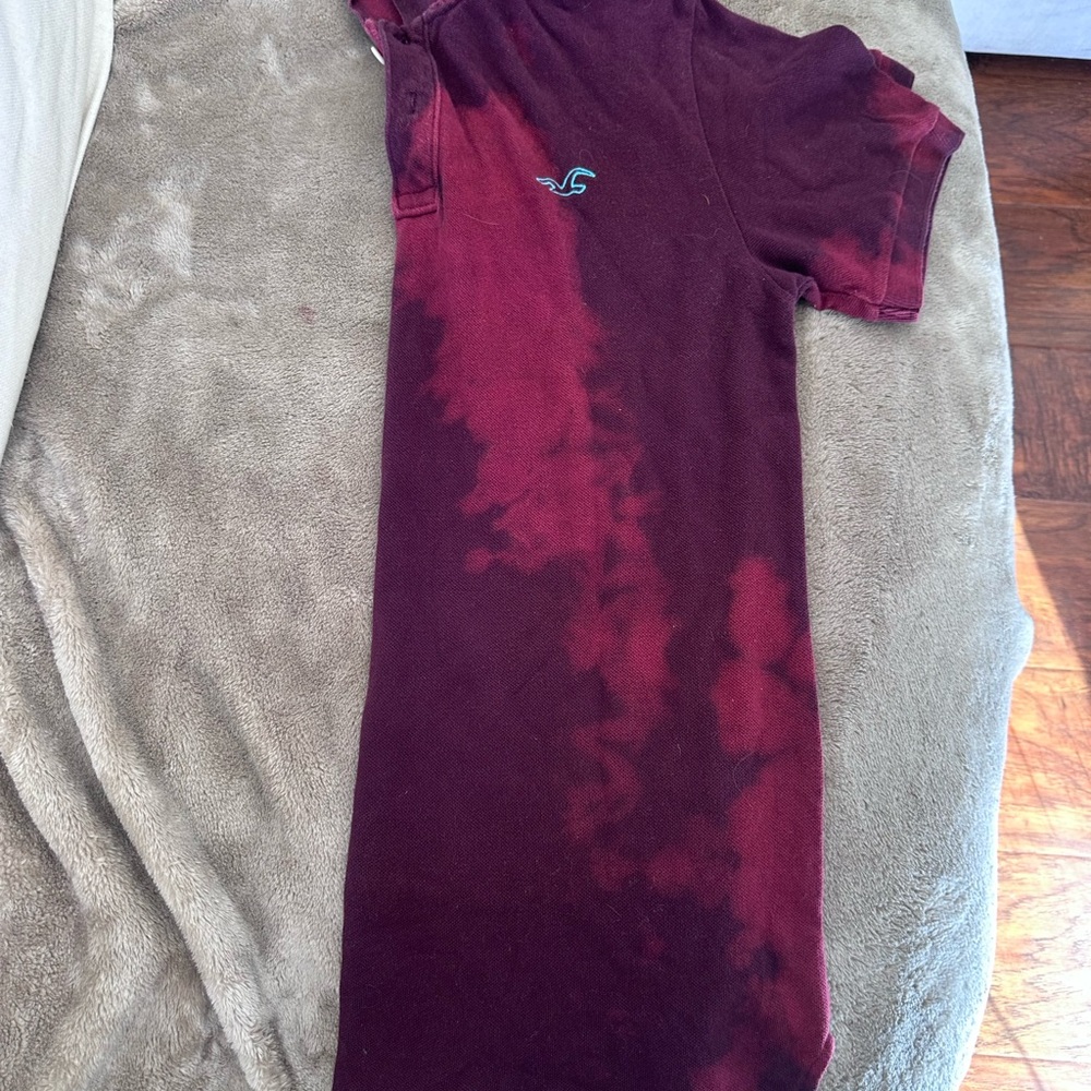 Vintage tie dye red hollister polo collared shirt